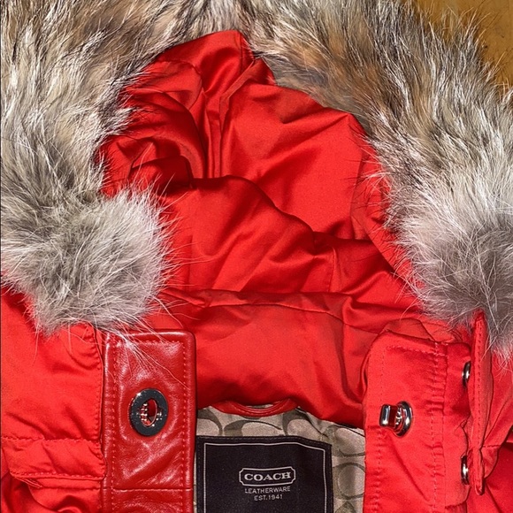 Red coach winter coat - Picture 4 of 4